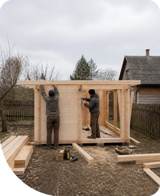 Строительство хозблока из бруса в Лобне под ключ недорого